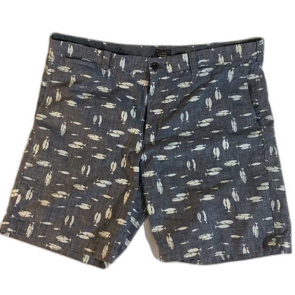 JCrew Men’s Stanton Fish Shorts Sz 38 - Picture 1 of 4